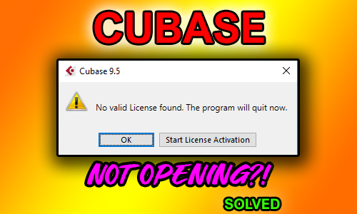 Cubase not opening no valid license found