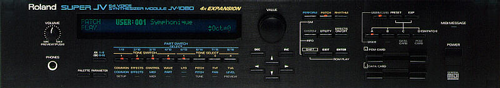Roland JV-1080 - Legacy Hardware Integration Front panel of a Roland JV-1080 vintage synthesizer module. Integrating legacy MIDI hardware like this into modern DAWs often causes routing and workflow problems for beginners.