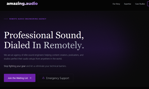 Amazing Audio Website Screenshot